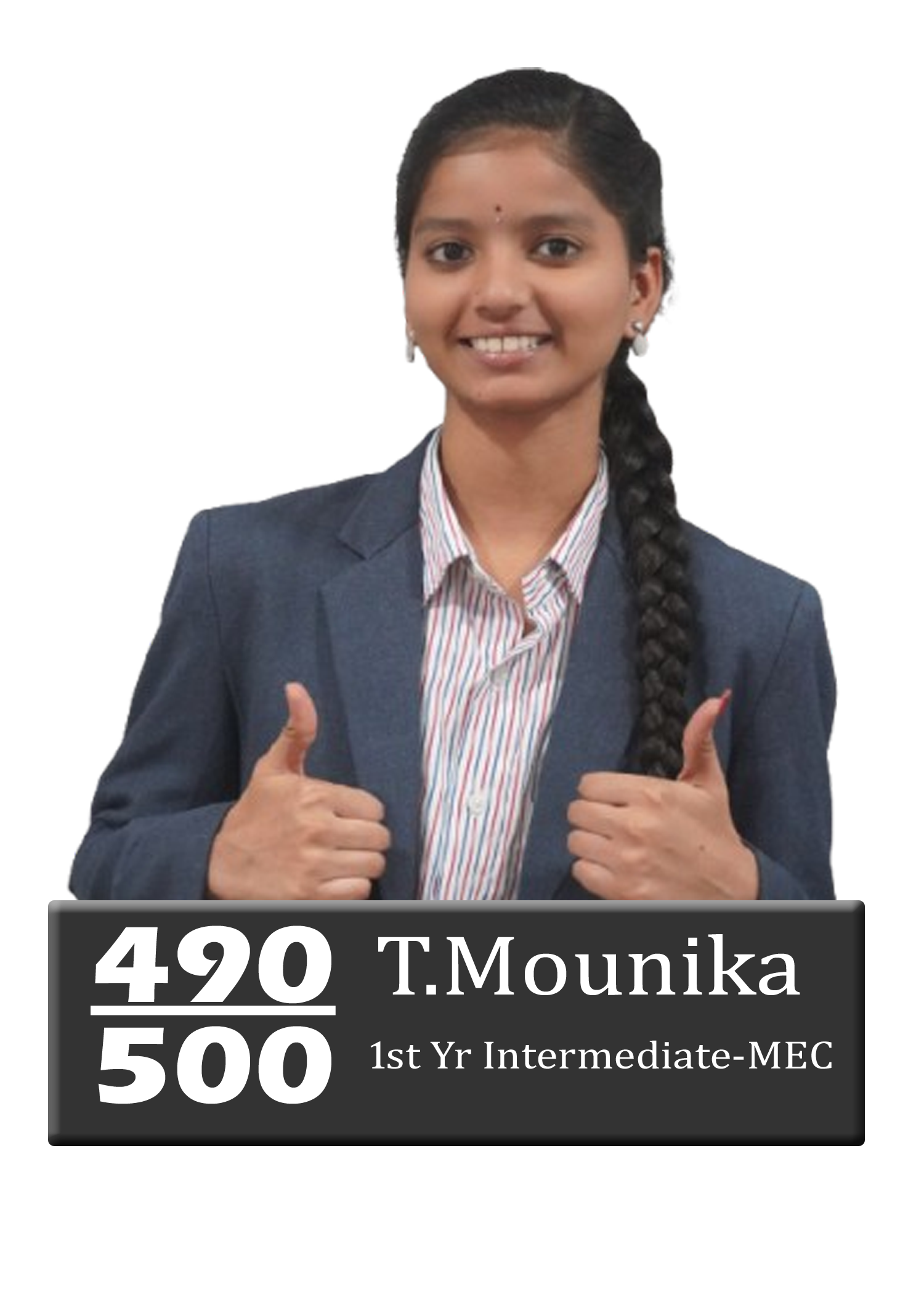 T.Mounika - 490/500 MEC Topper